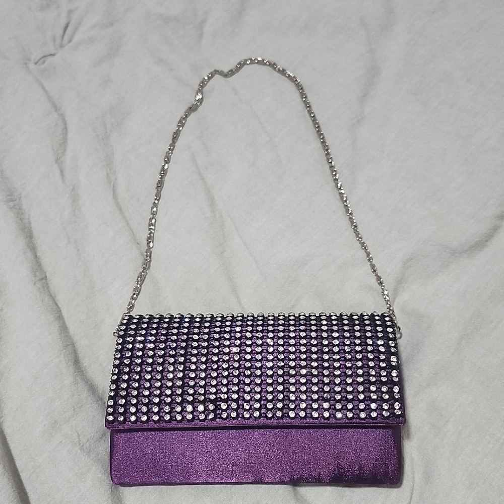 Elegant Purple Rhinestone Clutch